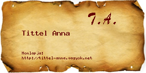 Tittel Anna névjegykártya
